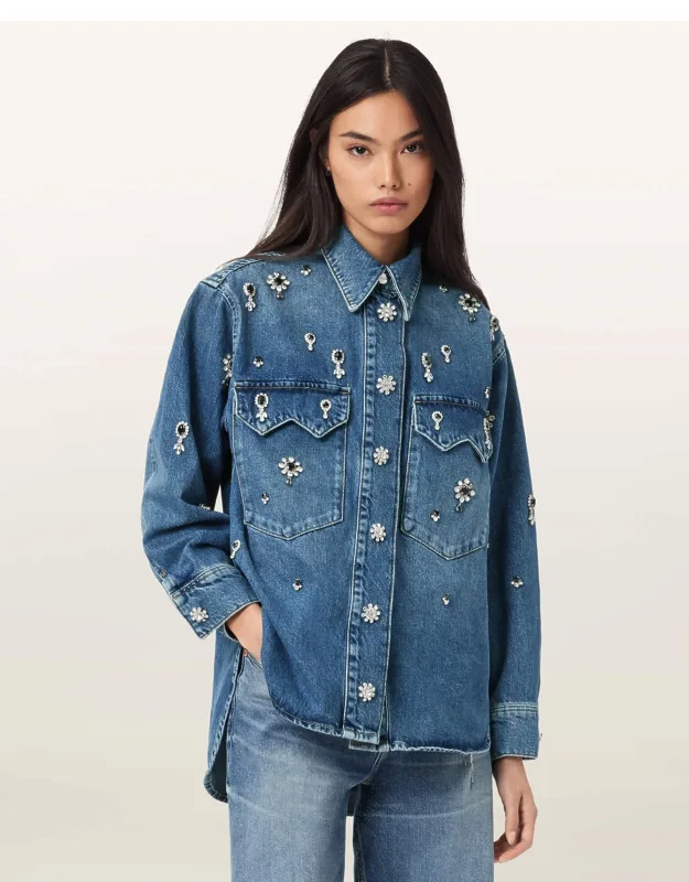 Embellished Denim Shirt