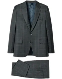 Classic-fit Windowpane Check Wool Suit