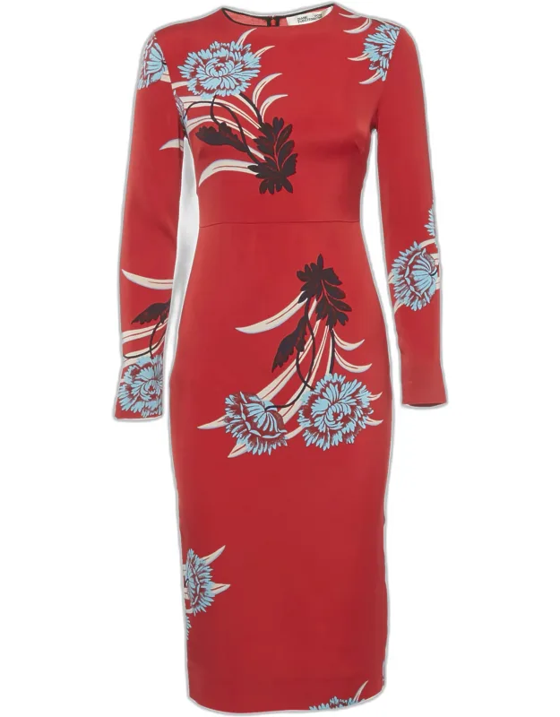 Floral Print Crepe Midi Dress