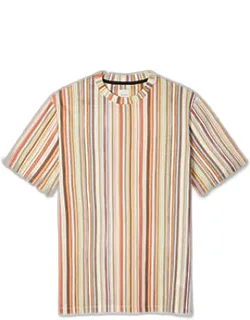 Painted Signature Stripe Cotton T-shirt