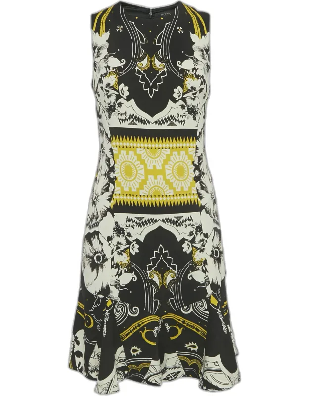 Multicolour Paisley Print Crepe Mini Dress
