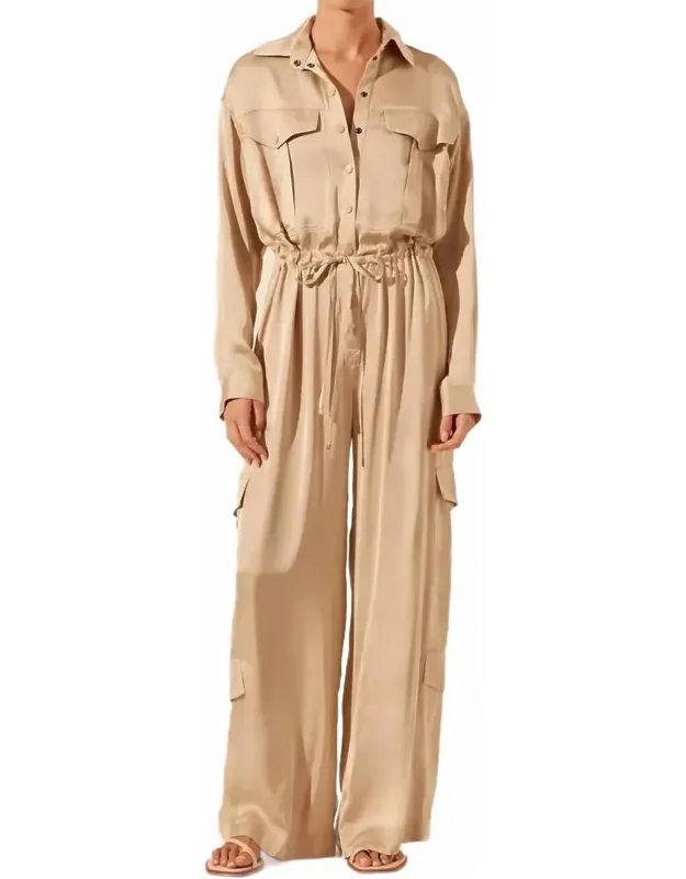 Drawstring Utility Jumpsuit