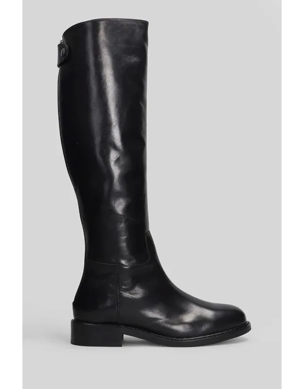 Low Heels Boots In Leather With 40 Mm Heel