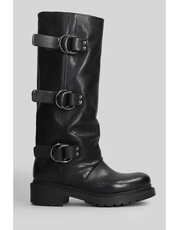 Low Heels Boots With Round Toe And Slip On