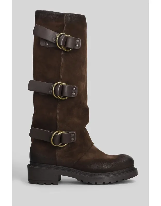 Low Heels Boots With Round Toe And Slip On