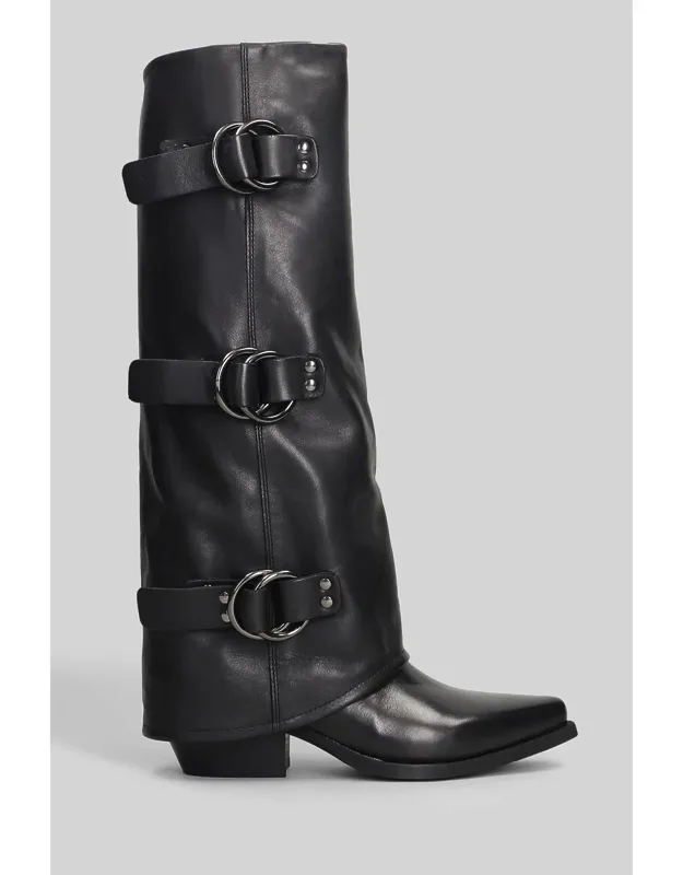 Texan Boots With Pointed Toe And Slip On