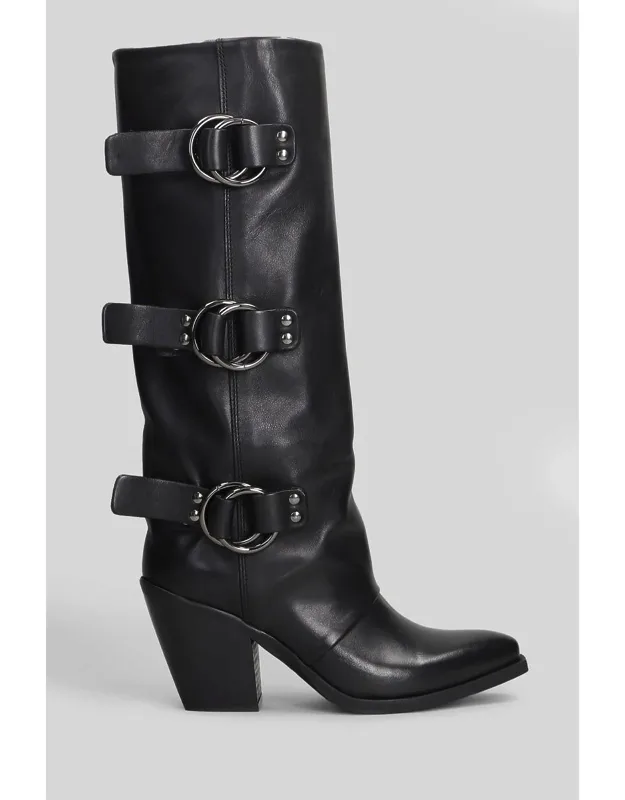 Texan Boots With Pointed Toe And Slip On