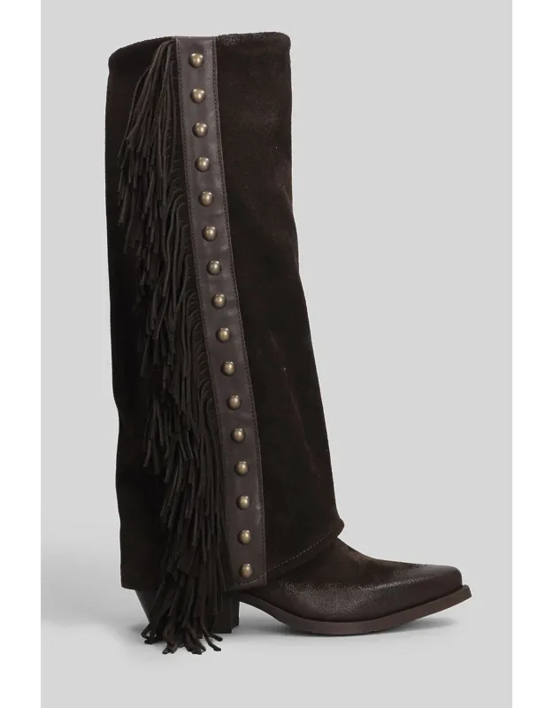 Texan Boots With Fringes And Studs