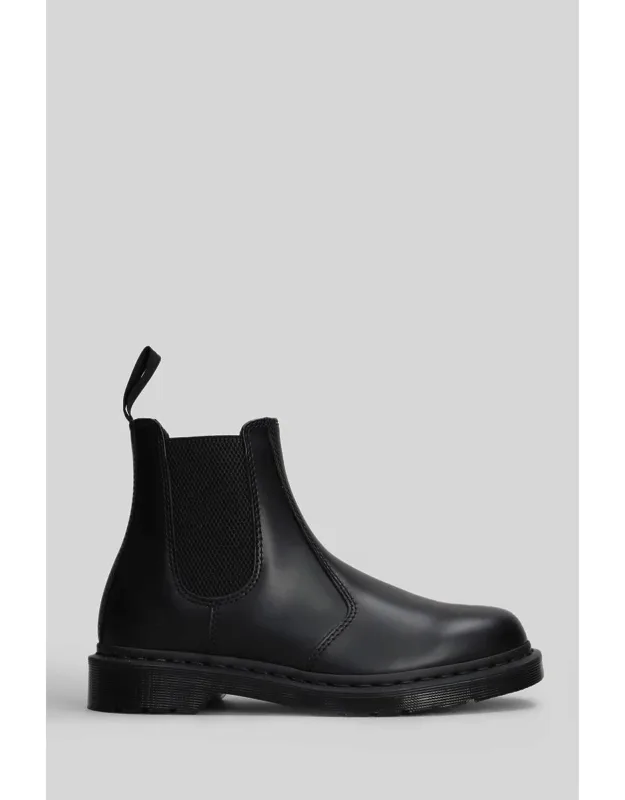 Dr. Martens 2976 Mono Combat Boots With Almond Toe And Pull Tab