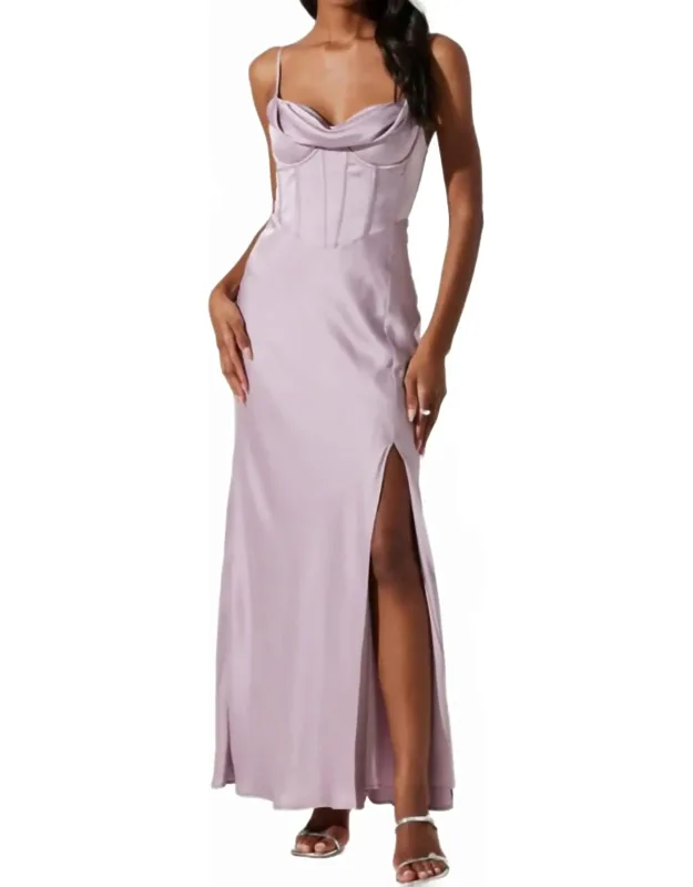 Satin Bustier Maxi Dress