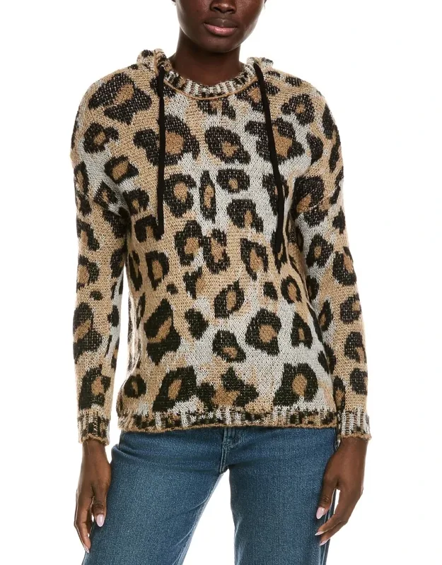Animal Print Wool & Mohair-blend Hoodie