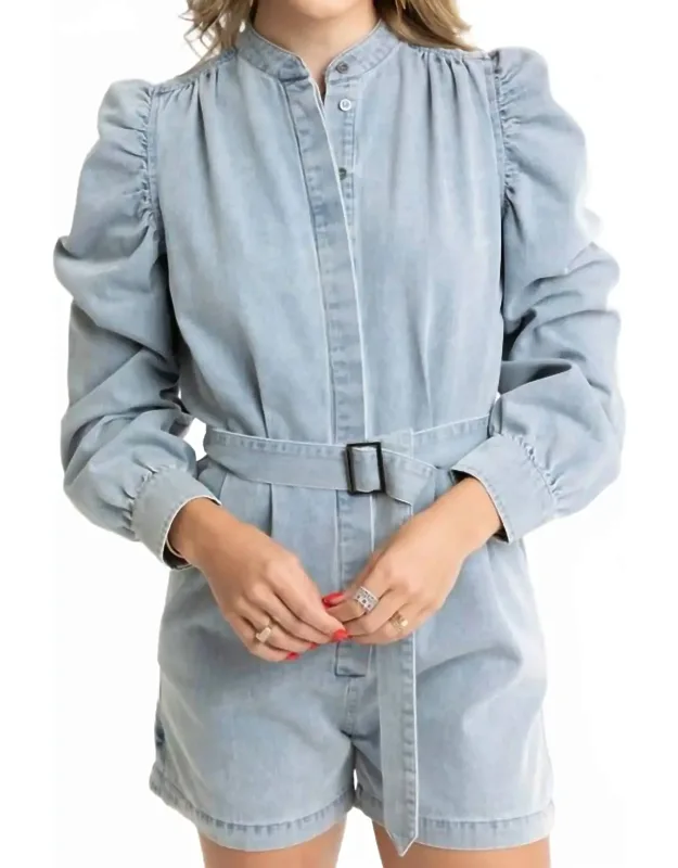 Denim Belt Romper
