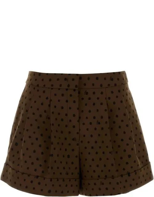 Printed Stretch Wool Blend Shorts