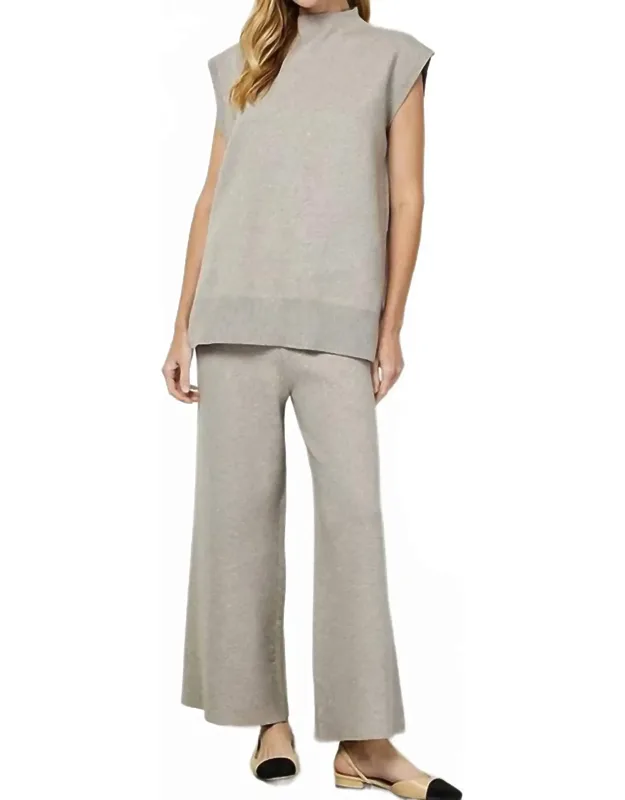 Cropped Wide Sweater Pants