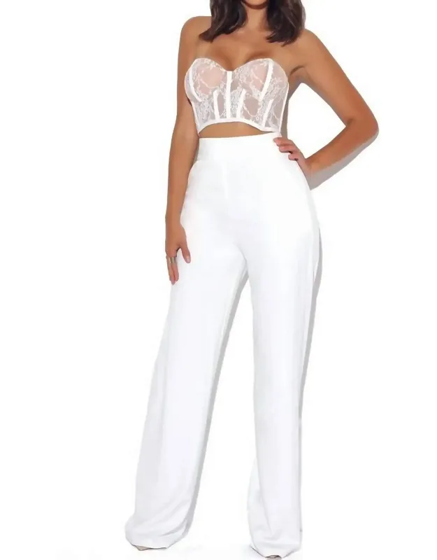 Never Enough Stretch Crepe Wide Leg Trousers
