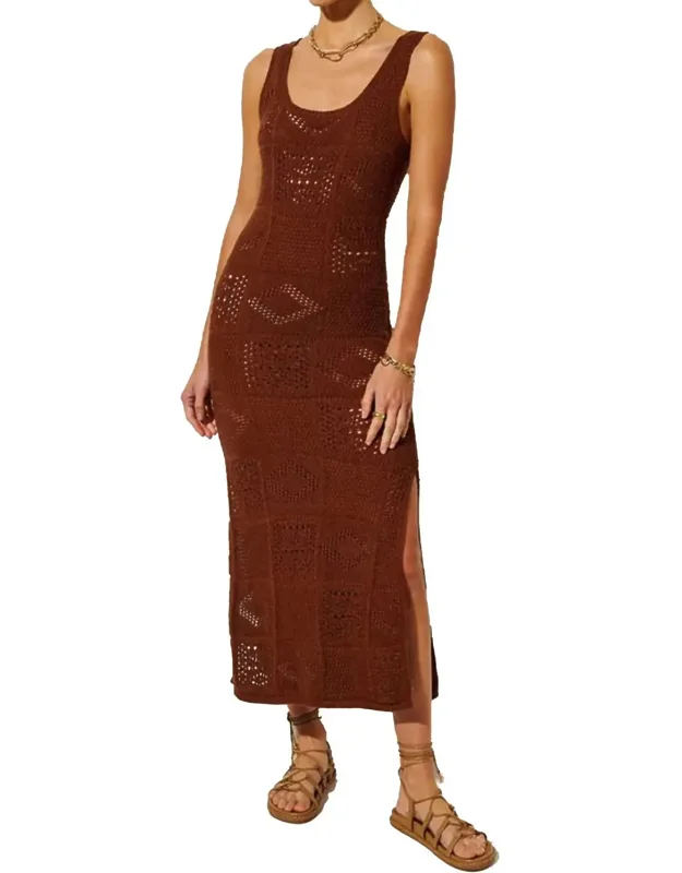 Clementine Knit Midi Tank Dress With Side Slit