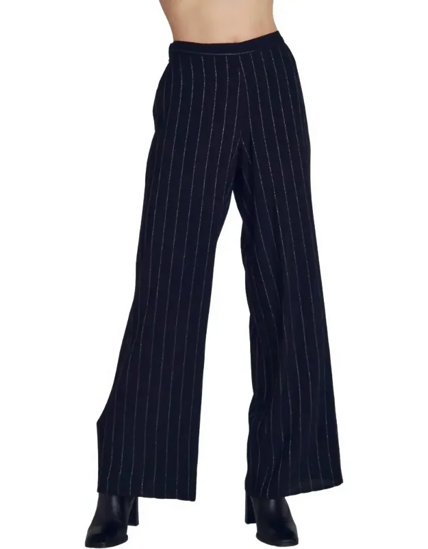 Lurex Stripe Wide Leg Pants