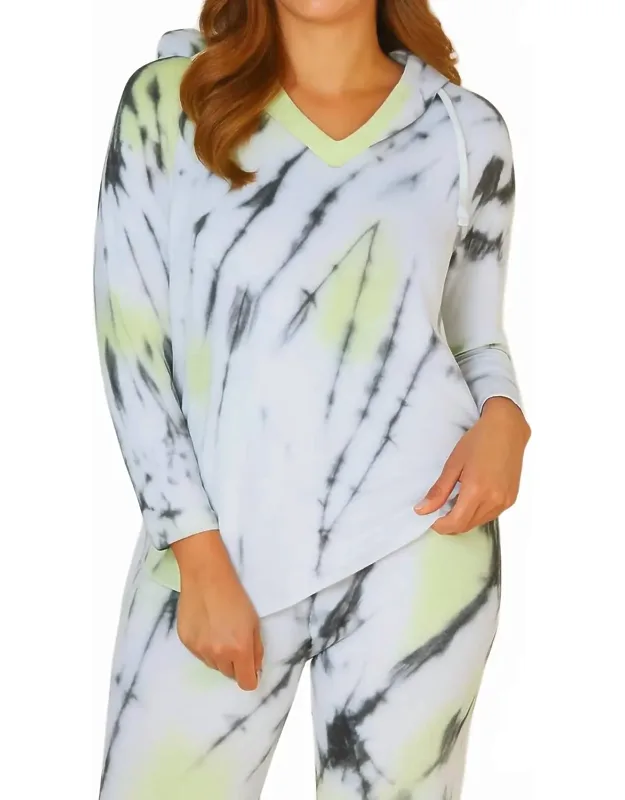 Marble Wash V Neck Hoodie