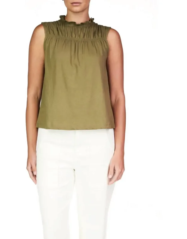 Sleeveless Shirred Top