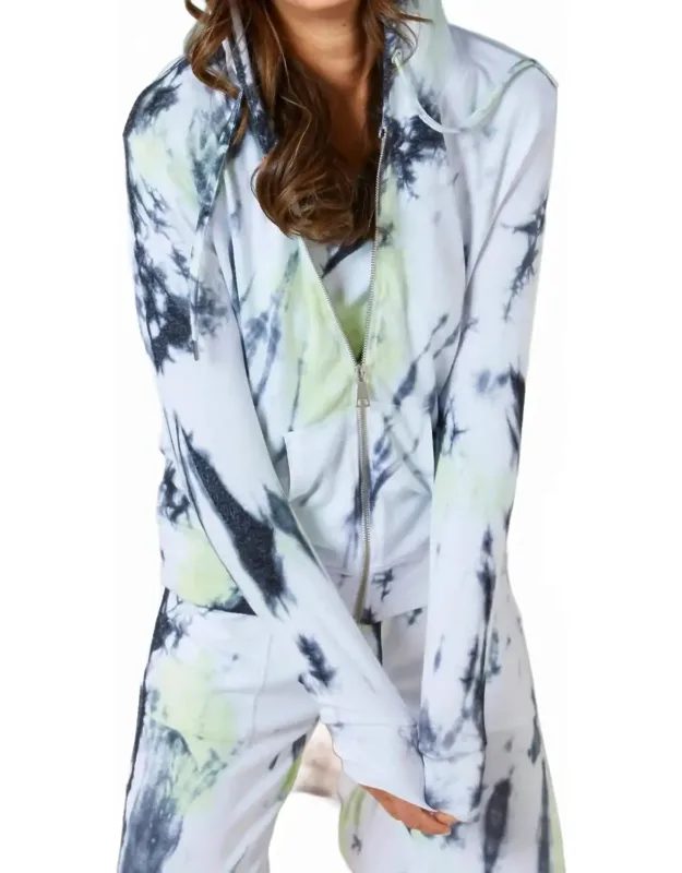 Marble Wash Zip Up Hoodie