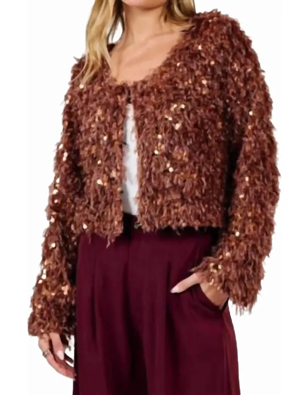 Faux Fur And Sequin Jacket