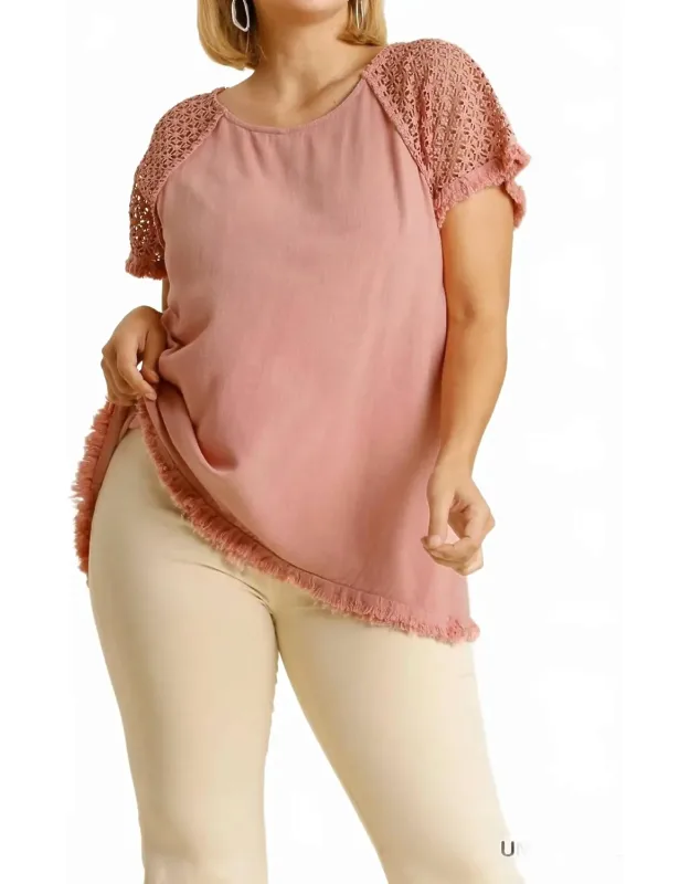Floral Crochet Accent Top