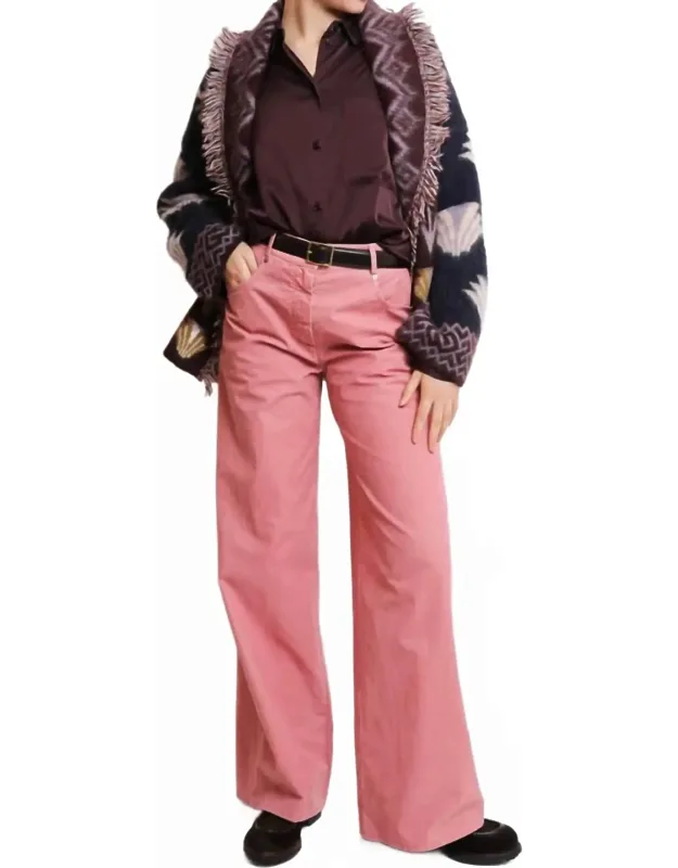 Flocked Cotton Pants