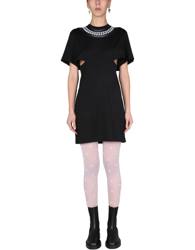 Dress With 3d "chain" Print