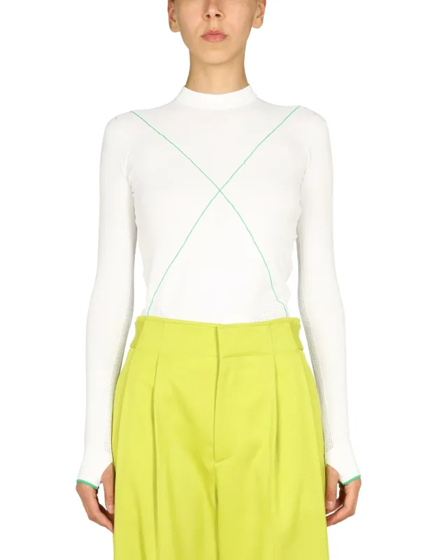 Contrasting Seams Sweater