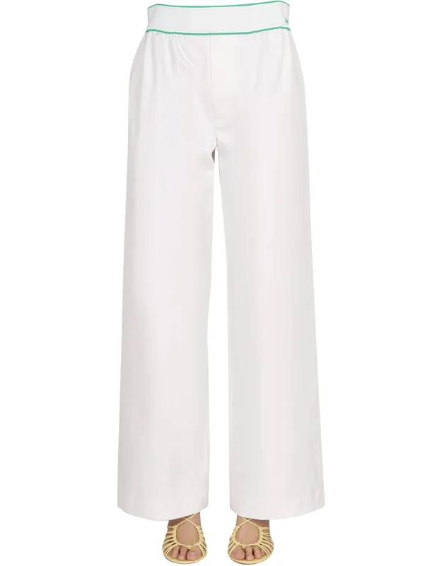 _bottega Veneta Cotton Twill Trousers Elasticized Waist Two Side Pockets_