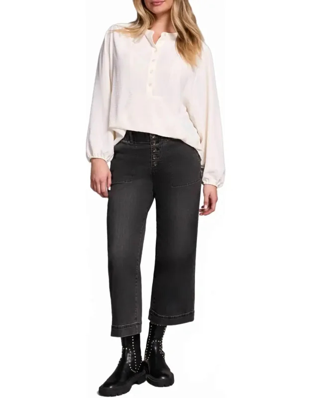 Long Sleeve Blouse With Folded Hem