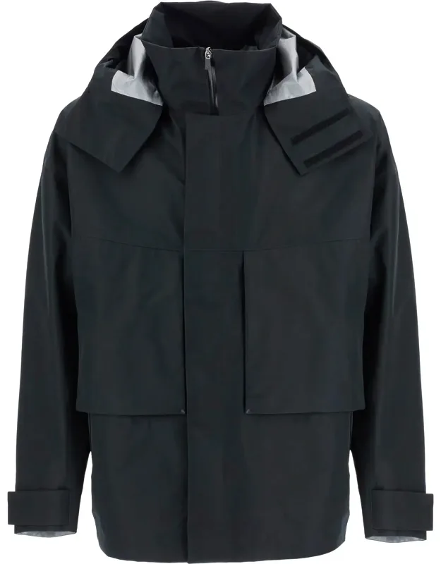Short Waterproof Jacket In Polyester With Hood
