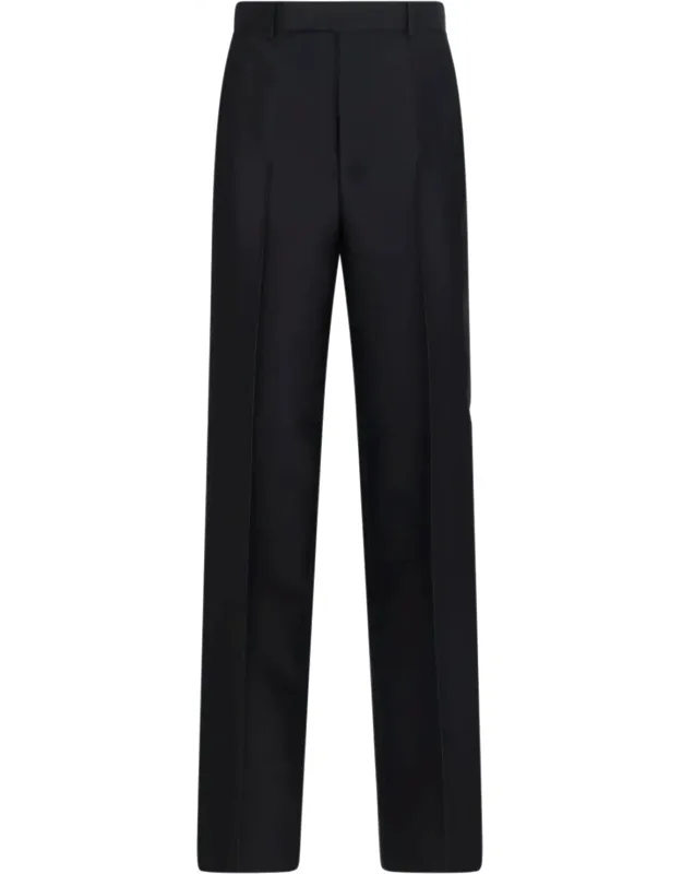 Wool And Silk Straight Pants