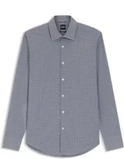 Checked Regular-fit Shirt In Performance-stretch Fabric
