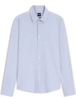 Printed Slim-fit Shirt In Performance-stretch Jersey