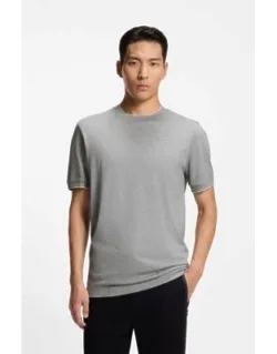 Collar-tipping T-shirt In Cotton And Silk