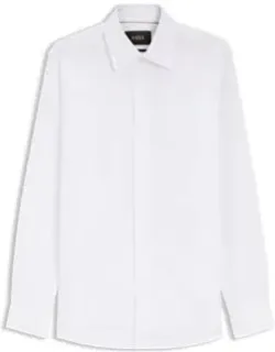 Wrinkle-resistant Slim-fit Shirt In Italian-made Cotton