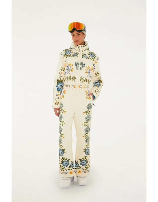 Winter Garden Hooded Belted Ski Jumpsuit