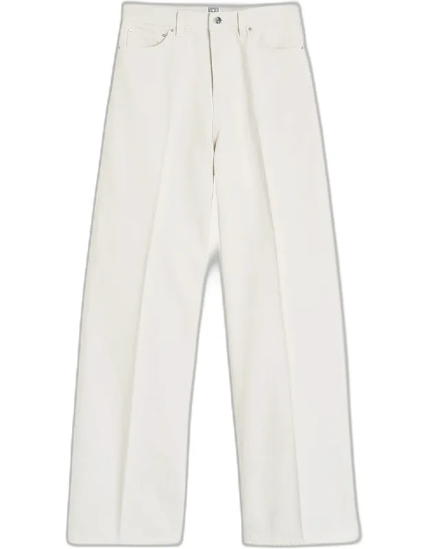 High-rise Straight-leg Press-creased Denim Jeans