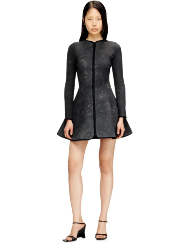 Short Dress In Marbled Scuba