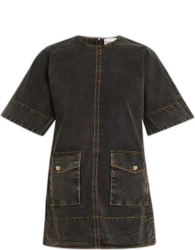 Washed Denim T-shirt Dress