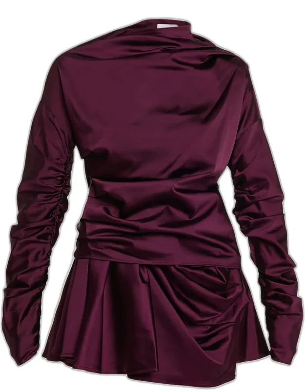 Technical Stretch Satin Mini Dress