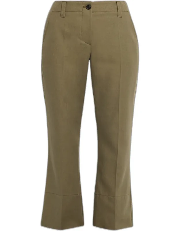 Linen Twill Kickflare Cigarette Pants
