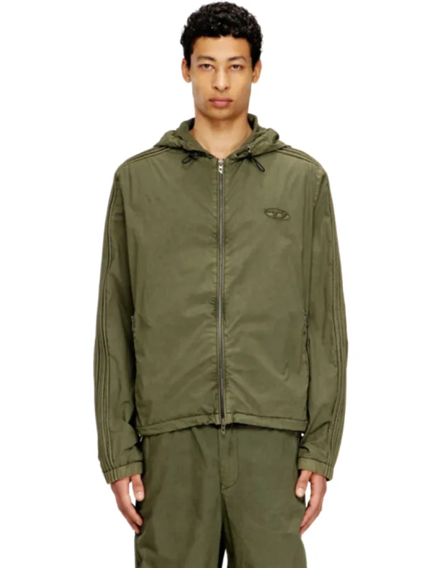 Hooded Zip-up Jacket In Cotton Poplin