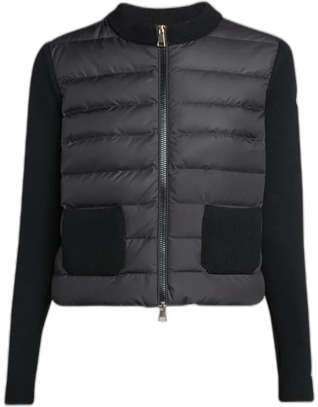 Padded Wool Zip-up Cardigan