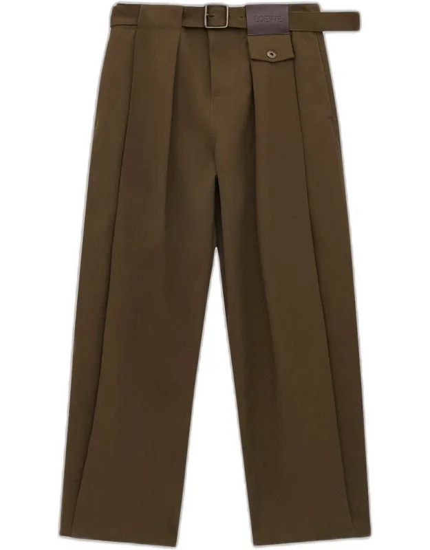 Cotton And Silk Straight-leg Trousers