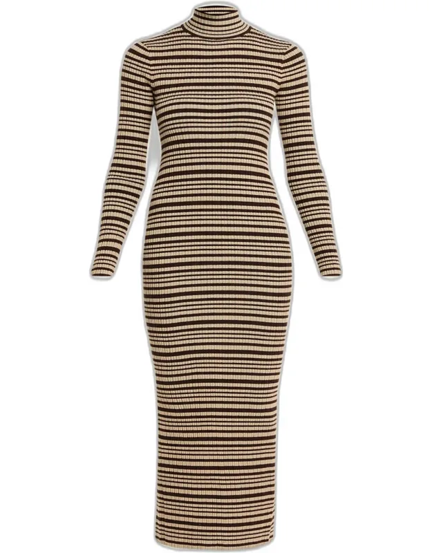 Striped Knit Midi Dress