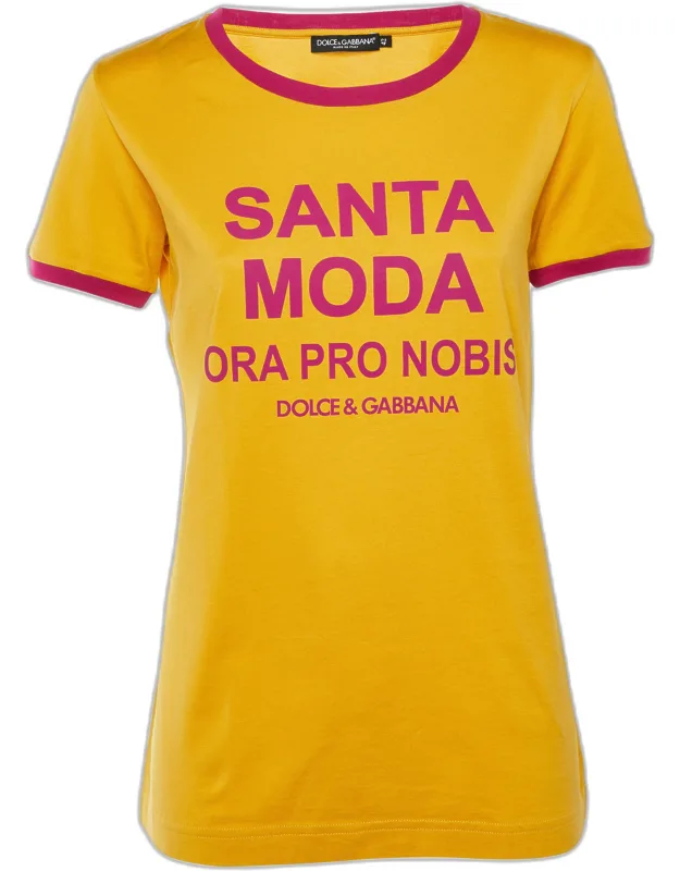 Santa Moda Print Cotton Crew Neck T-shirt