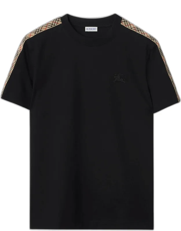 Check-trim Cotton T-shirt