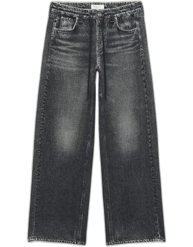 Miramar Terry Drawstring Wide-leg Jeans